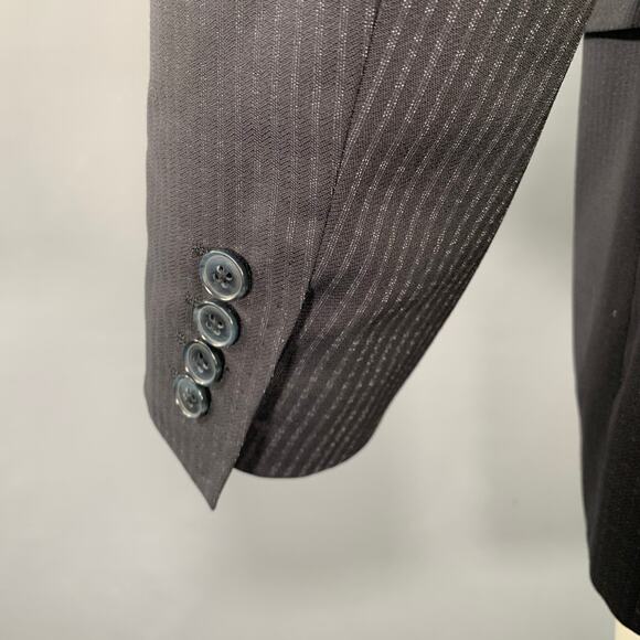 DOLCE & GABBANA Size 36 Navy Stripe Virgin Wool Sport Coat - Picture 5 of 11